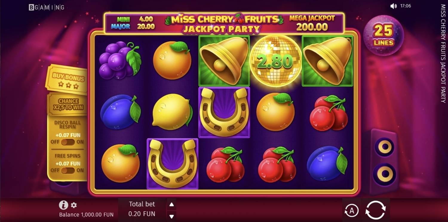 Miss Cherry Fruits Jackpot Party