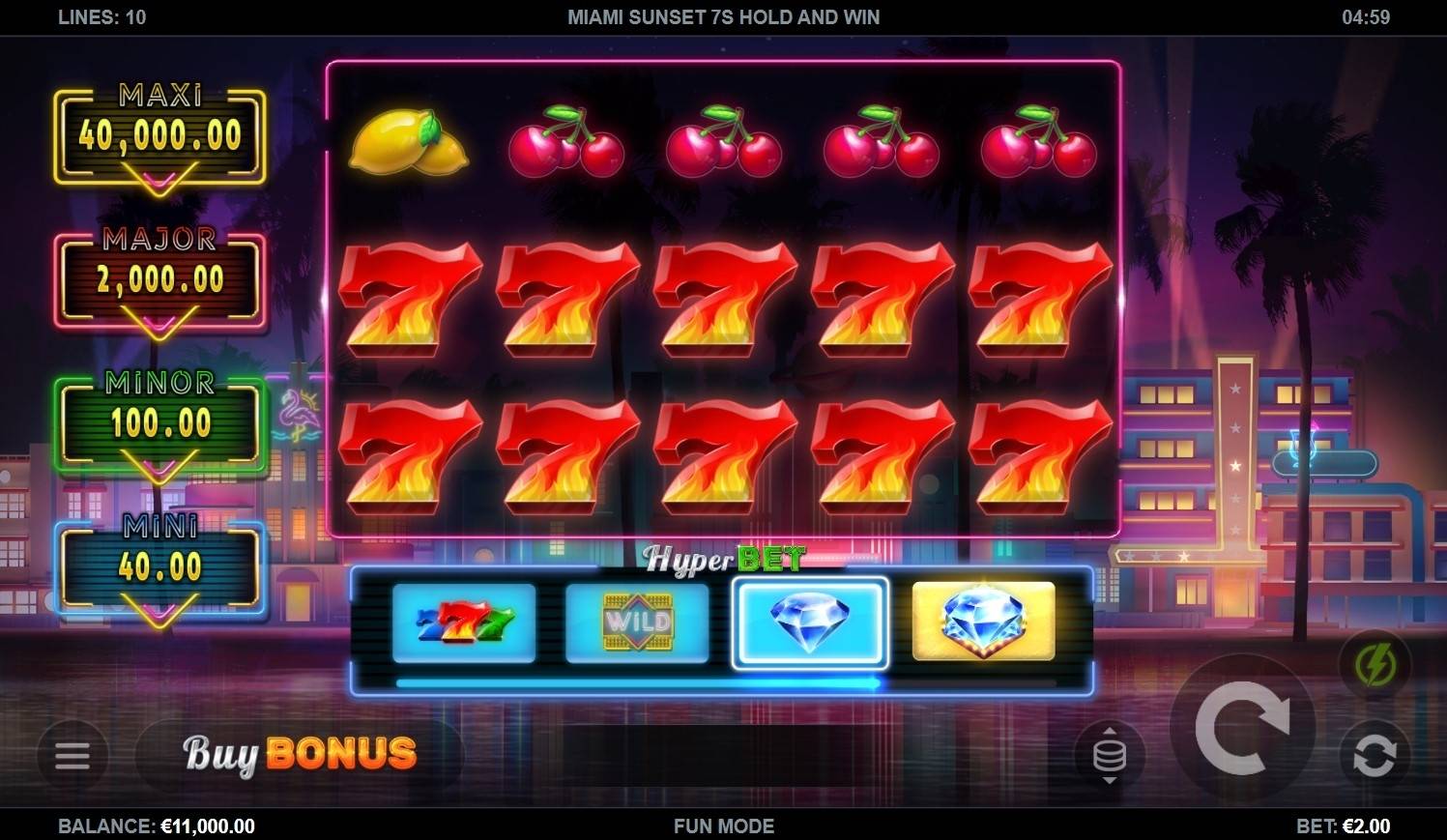 Miami Sunset 7s Hold and Win