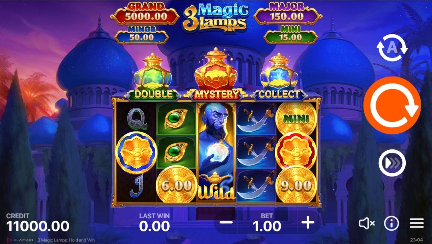 3 Magic Lamps: Hold and Win