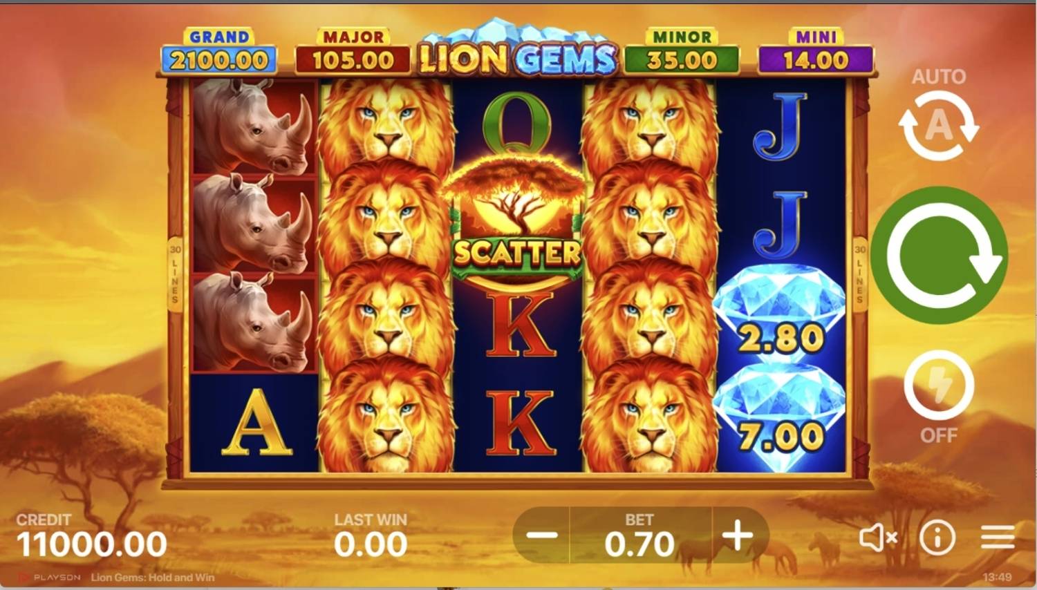 Lion Gems: Hold and Win