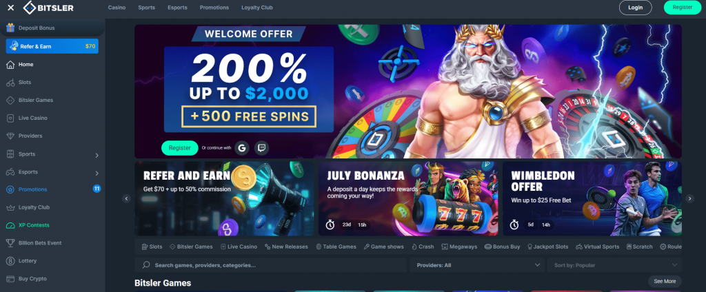 Bitsler.com log in