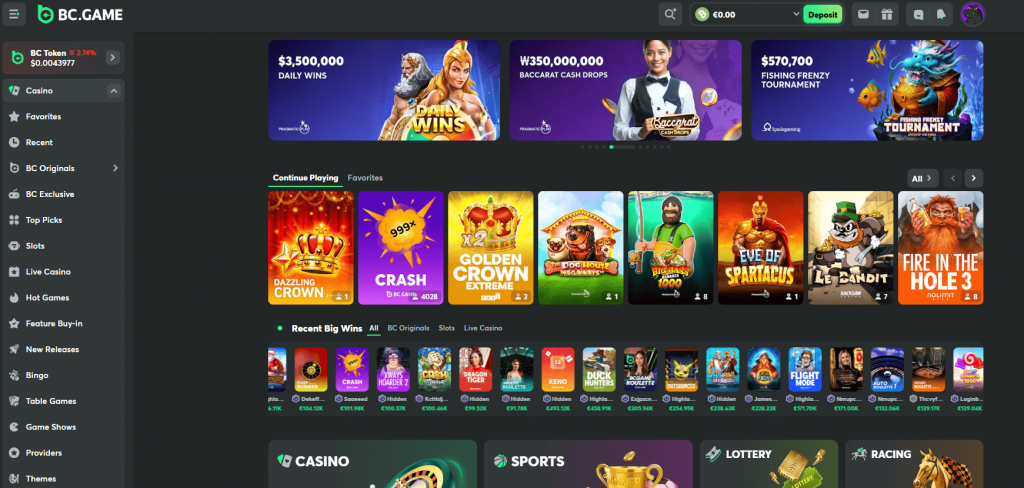 BC.Game bonuses and games